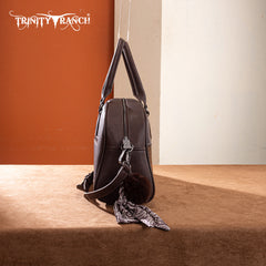 TR202-S5110CF  Trinity Ranch Genuine Cowhide Satchel/Crossbody -Coffee