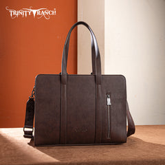 TR202G-8355CF  Trinity Ranch Genuine Cowhide Carry-All Cowhide Concealed Carry Large Tote /Crossbody - Coffee