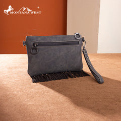 MW1340-181   Montana West Fringe Collection Clutch/Crossbody