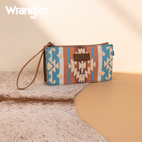 WG275-181  Wrangler Sherpa Aztec Canvas  Clutch -Brown