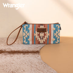 WG275-181  Wrangler Sherpa Aztec Canvas  Clutch -Brown