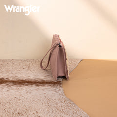 WG275-181  Wrangler Sherpa Aztec Canvas  Clutch -Dark Pink