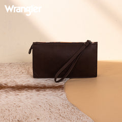WG275-181  Wrangler Sherpa Aztec Canvas  Clutch -Coffee