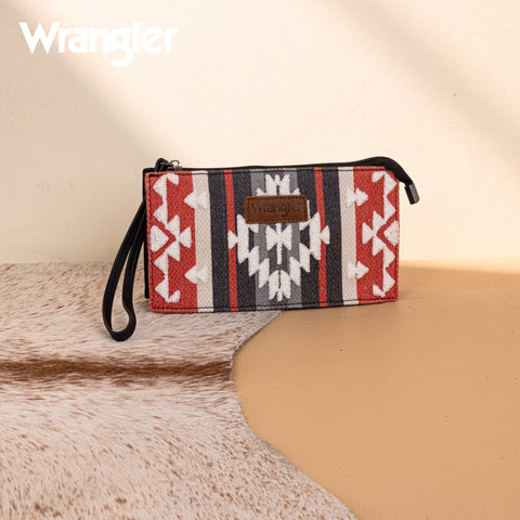 WG275-181  Wrangler Sherpa Aztec Canvas  Clutch - Black