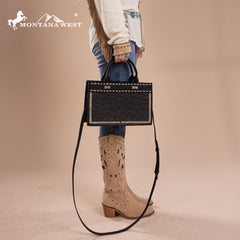 MW1323-8011  Montana West Tooled Collection Tote/Crossbody