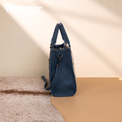 WG275-8120  Wrangler Sherpa Aztec Canvas Tote/Crossbody - Jean