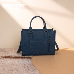 WG275-8120  Wrangler Sherpa Aztec Canvas Tote/Crossbody - Jean
