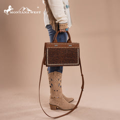 MW1323-8011  Montana West Tooled Collection Tote/Crossbody