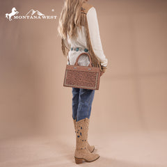 MW1323-8011  Montana West Tooled Collection Tote/Crossbody