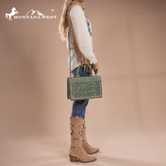 MW1323-8011  Montana West Tooled Collection Tote/Crossbody