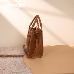 WG275-8120  Wrangler Sherpa Aztec Canvas Tote/Crossbody - Brown