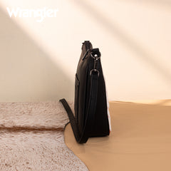WG275-2003   Wrangler Sherpa Aztec Canvas Crossbody - Black