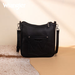 WG275-2003   Wrangler Sherpa Aztec Canvas Crossbody - Black