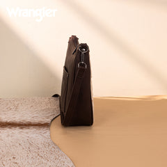 WG275-2003   Wrangler Sherpa Aztec Canvas Crossbody - Coffee