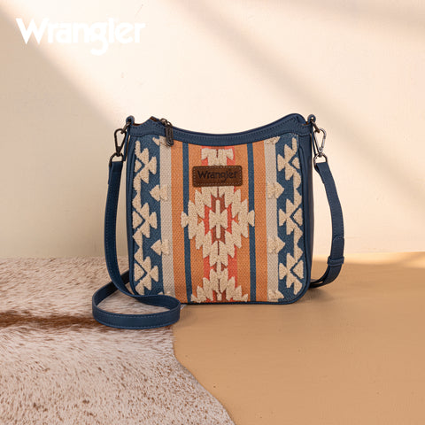 WG275-2003   Wrangler Sherpa Aztec Canvas Crossbody - Jean