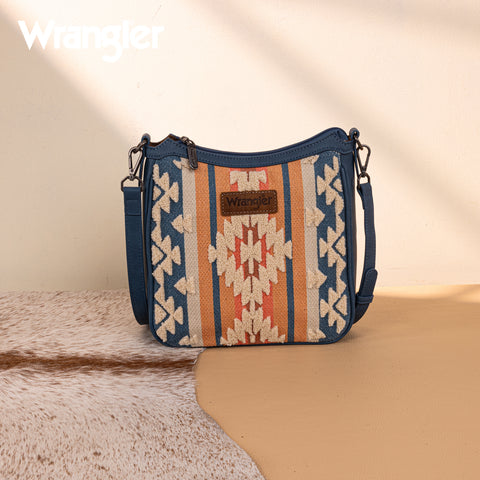WG275-2003   Wrangler Sherpa Aztec Canvas Crossbody - Jean