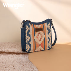 WG275-2003   Wrangler Sherpa Aztec Canvas Crossbody - Jean
