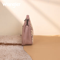 WG275-2003   Wrangler Sherpa Aztec Canvas Crossbody - Dark Pink