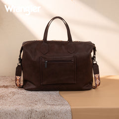 WG275-5110   Wrangler Sherpa Aztec Canvas Duffle Bag - Coffee