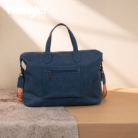 WG275-5110   Wrangler Sherpa Aztec Canvas Duffle Bag - Jean
