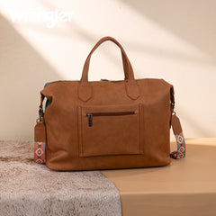 WG275-5110   Wrangler Sherpa Aztec Canvas Duffle Bag - Brown
