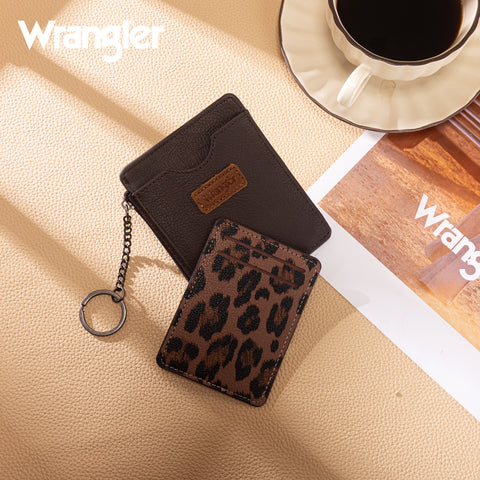 WG366-W118CF  Wrangler Small Card Case Wallet Key Chain/Detachable Card Holder- Coffee