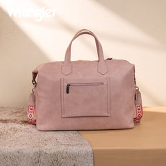 WG275-5110   Wrangler Sherpa Aztec Canvas Duffle Bag - Dark Pink