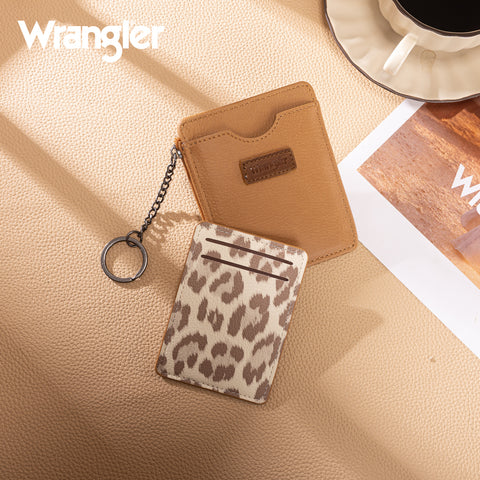 WG366-W118TN   Wrangler Small Card Case Wallet Key Chain/Detachable Card Holder- Tan