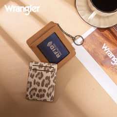 WG366-W118TN   Wrangler Small Card Case Wallet Key Chain/Detachable Card Holder- Tan