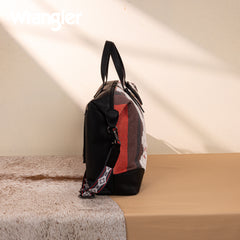 WG275-5110   Wrangler Sherpa Aztec Canvas Duffle Bag - Black