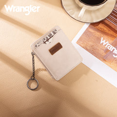 WG366-W118BG  Wrangler Small Card Case Wallet Key Chain/Detachable Card Holder-Beige