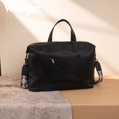 WG275-5110   Wrangler Sherpa Aztec Canvas Duffle Bag - Black