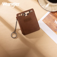 WG366-W118BR   Wrangler Small Card Case Wallet Key Chain/Detachable Card Holder- Brown