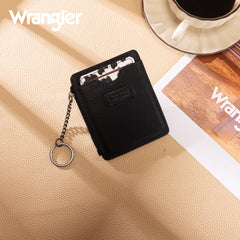 WG366-W118BK   Wrangler Small Card Case Wallet Key Chain/Detachable Card Holder-Black