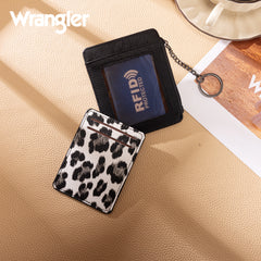 WG366-W118BK   Wrangler Small Card Case Wallet Key Chain/Detachable Card Holder-Black