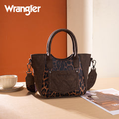 WG296-8015CF  Wrangler Leopard Print Small Tote/Crossbody -Coffee