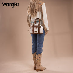 WG185-5112 Wrangler Whipstitch  Collection Satchel/Crossbody Bag -Beige