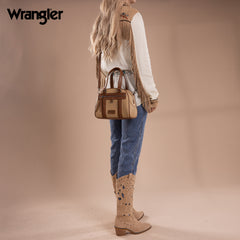 WG185-5112 Wrangler Whipstitch  Collection Satchel/Crossbody Bag -Tan