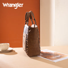 WG296-8014BR   Wrangler Leopard Print Tote/Crossbody - Brown