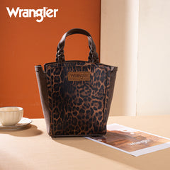 WG296-8014CF   Wrangler Leopard Print Tote/Crossbody - Coffee