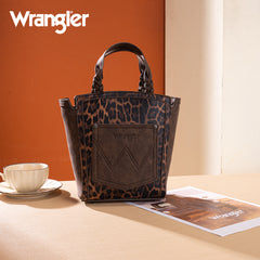 WG296-8014CF   Wrangler Leopard Print Tote/Crossbody - Coffee