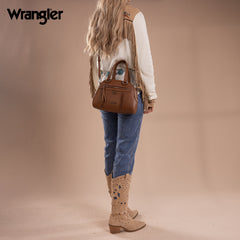 WG185-5112 Wrangler Whipstitch  Collection Satchel/Crossbody Bag -Brown