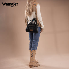 WG185-5112 Wrangler Whipstitch  Collection Satchel/Crossbody Bag -Black