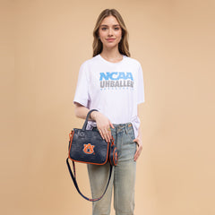 NC-AU014NY   Auburn University Tigers Tote/Crossbody Bag -Navy