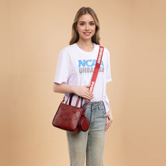 NC-AFU014BDY  University of Arkansas Razorbacks Tote/Crossbody Bag - Burgundy
