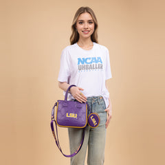 NC-LSU014PP Louisiana State University Fighting Tigers Tote/Crossbody Bag - Purple