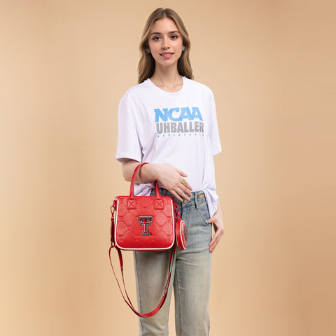 NC-TTU014RD  University of Texas Tech Red Raiders Tote/Crossbody Bag -Red