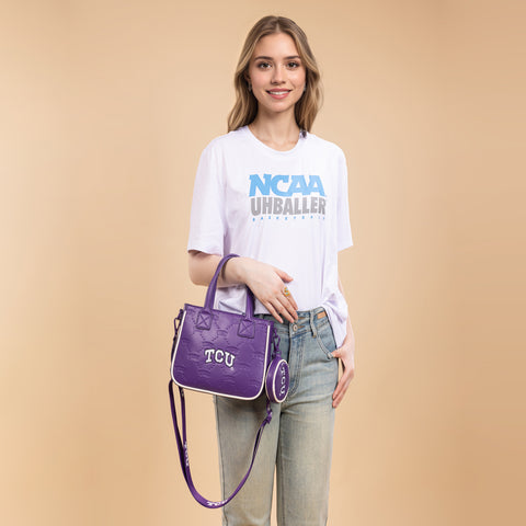 NC-TCU014PP   Texas Christian University Horned Frogs  Tote/Crossbody Bag -Purple