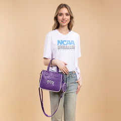 NC-TCU014PP   Texas Christian University Horned Frogs  Tote/Crossbody Bag -Purple