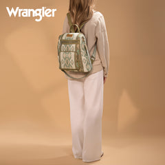 WG213-9110   Wrangler Aztec Print Backpack/Crossbody -Green